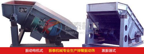 懸臂篩網(wǎng)振動(dòng)篩（彈臂振動(dòng)篩）振動(dòng)電機式、激振器式